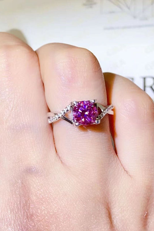 Model wearing the 925 Sterling Silver Moissanite Ring on finger