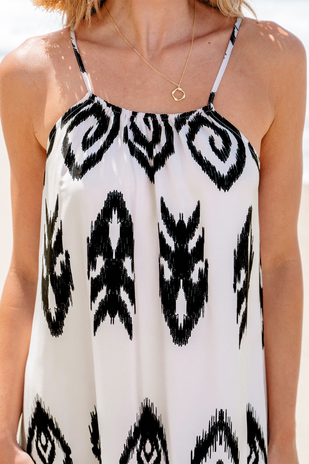 Black Western Aztec Printed Fashion Vacation Sundress