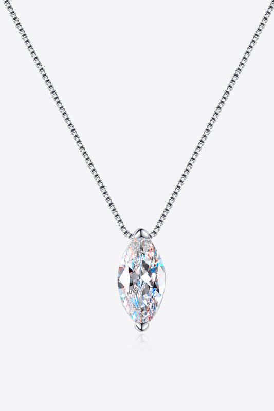 925 Sterling Silver Necklace with 1-carat moissanite stone