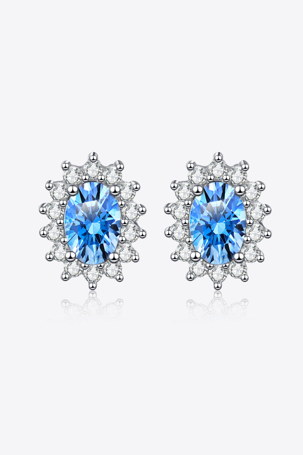 925 Sterling Silver Stud Earrings with Moissanite stone
