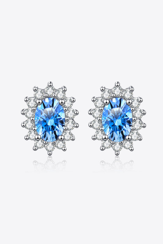 925 Sterling Silver Stud Earrings with Moissanite stone